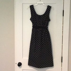 Black dress with white polka dots